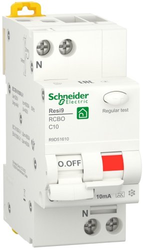 Автомат дифференциального тока АВДТ Schneider Electric Resi9 2п 10А 10мА 6кА C тип A фото Автомат дифференциального тока АВДТ Schneider Electric Resi9 2п 10А 10мА 6кА C тип A картинка